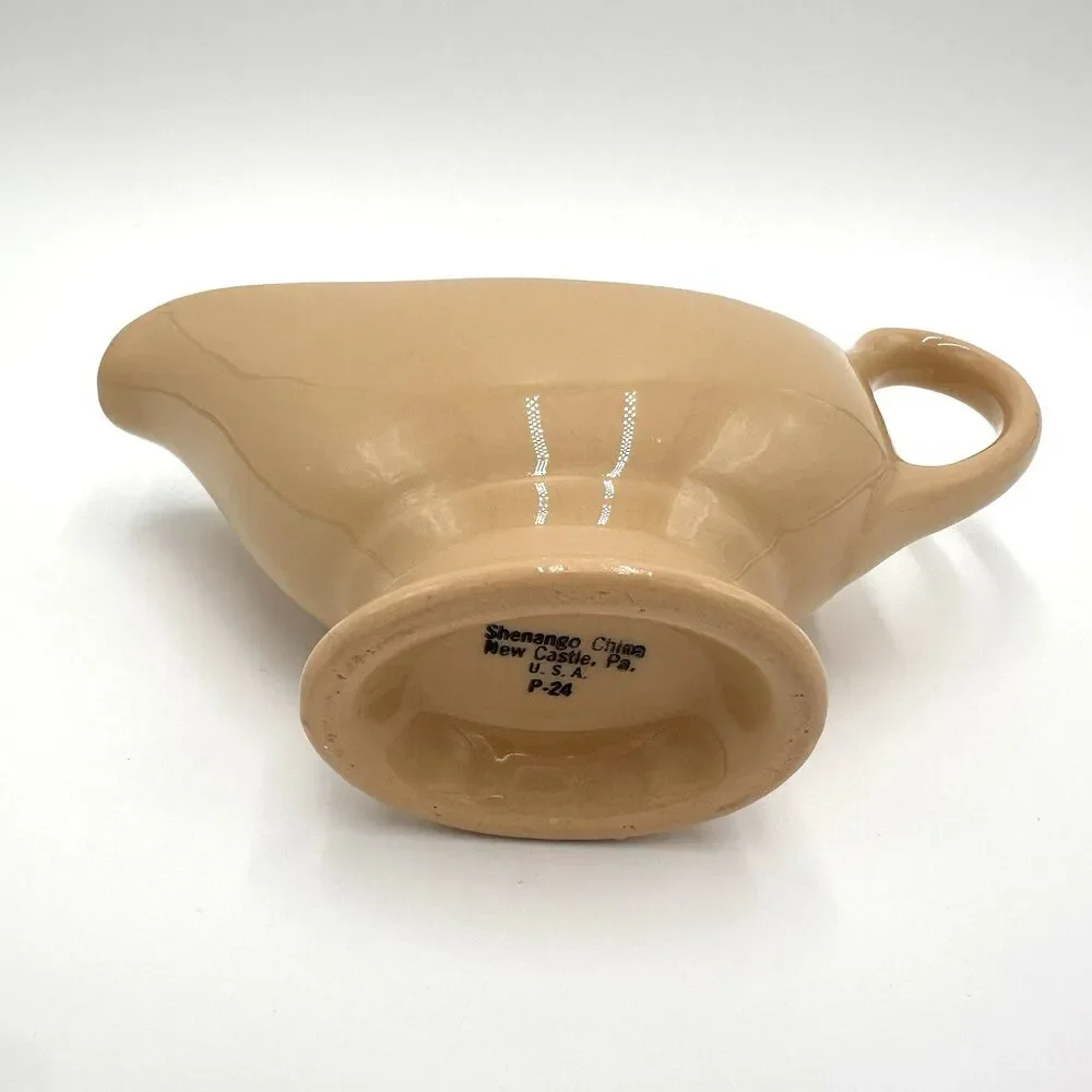 Shenango China Gravy Sauce Boat Beige Tan New Castle PA P-24 1966 Made in USA